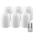 thumbnail image 1 of Stonebriar LED Pillar Candles — Remote & Timer, Real Wax Flameless Candles for Home Décor, Weddings & Events, Pack of 6, White, 3" x 4", 1 of 5