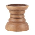 thumbnail image 1 of Stonebriar Natural Turned Wood Pillar Candle Holder, Brown, 4", 1 of 6