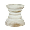 thumbnail image 1 of Stonebriar Tabletop 4" Coastal Wood Pillar Candle Holder, Off-White, 1 of 6
