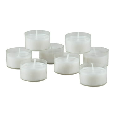 Stonebriar Unscented Long Burning Clear Cup Tealight Candles with 6-7 Hour Burn Time, 192 PK, White