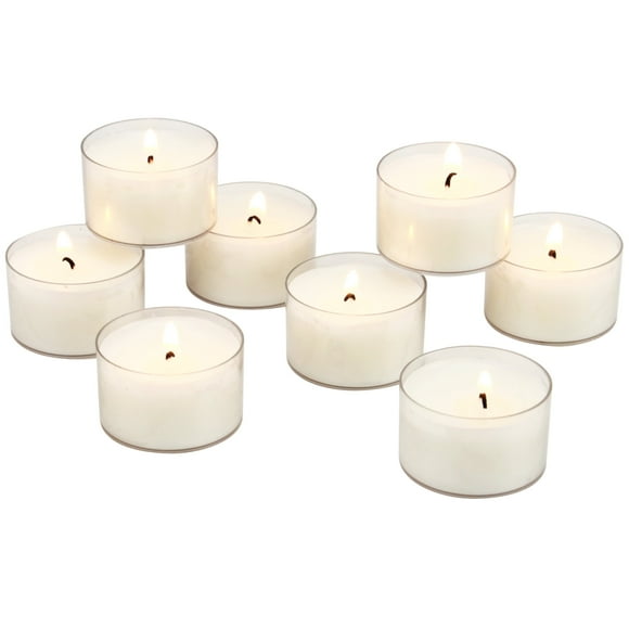 Stonebriar Tealight Candles, Unscented, Long Burning, Clear Cup, 8 Hour Burn Time, White, 96 Pack