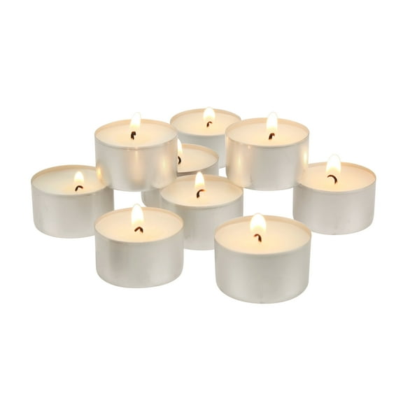 Stonebriar Tealight Candles, Unscented, Long Burning, 6-7 Hour Burn Time, White, 100-Pack