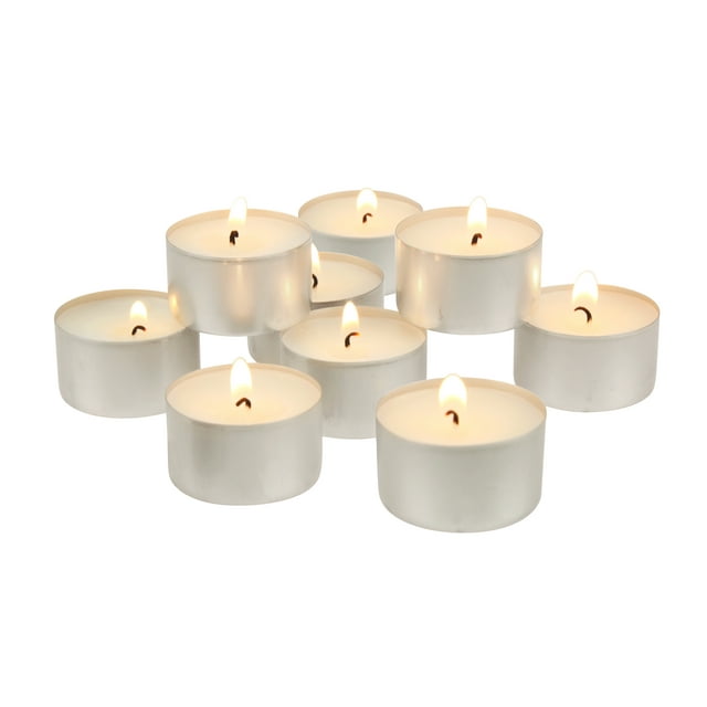 Stonebriar Unscented Long Burning Tealight Candles with 6-7 Hour Burn Time, 200 Pack, White