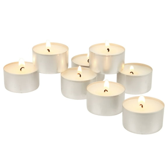 Stonebriar Tealight Candles, Unscented, Long Burning, 8 Hour Burn Time, White, 100-Pack