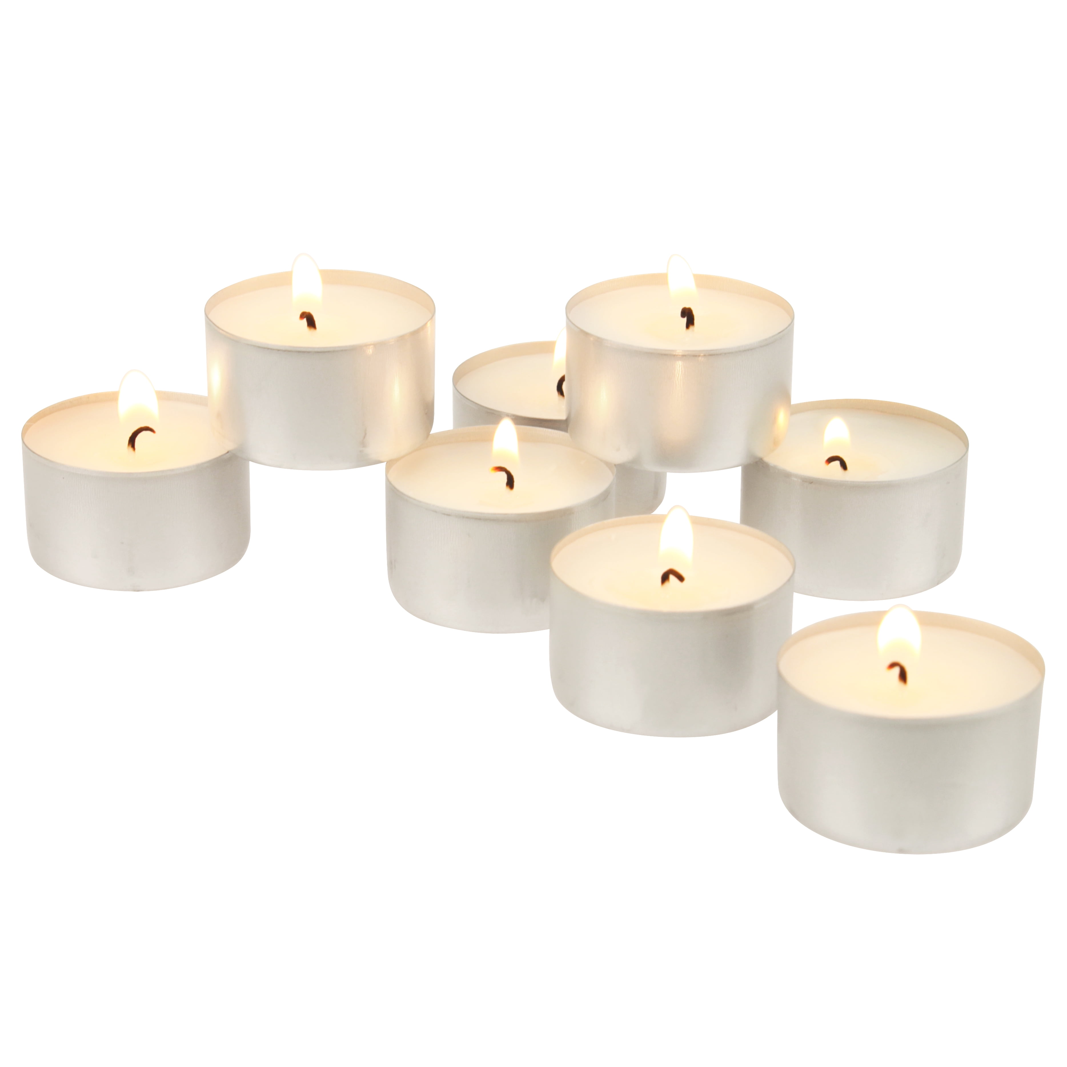 Stonebriar Solid Plain Tealight Candles, Unscented, Long Burning, 8
