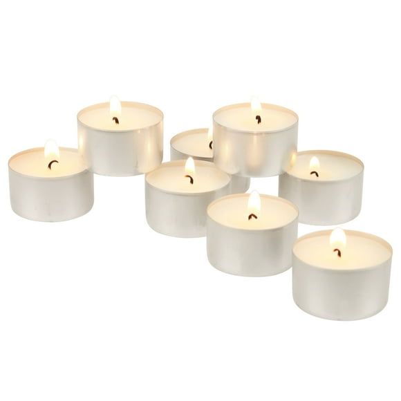Stonebriar Tealight Candles, Unscented, Long Burning, 8 Hour Burn Time, White, 50-Pack