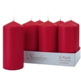 thumbnail image 1 of Stonebriar Unscented Pillar Candles – 80 Hour Burn Time, Long-Lasting Wax Candles for Weddings, Holidays, Home Décor & Special Events, Pack of 6, Red, 3" x 8", 1 of 5