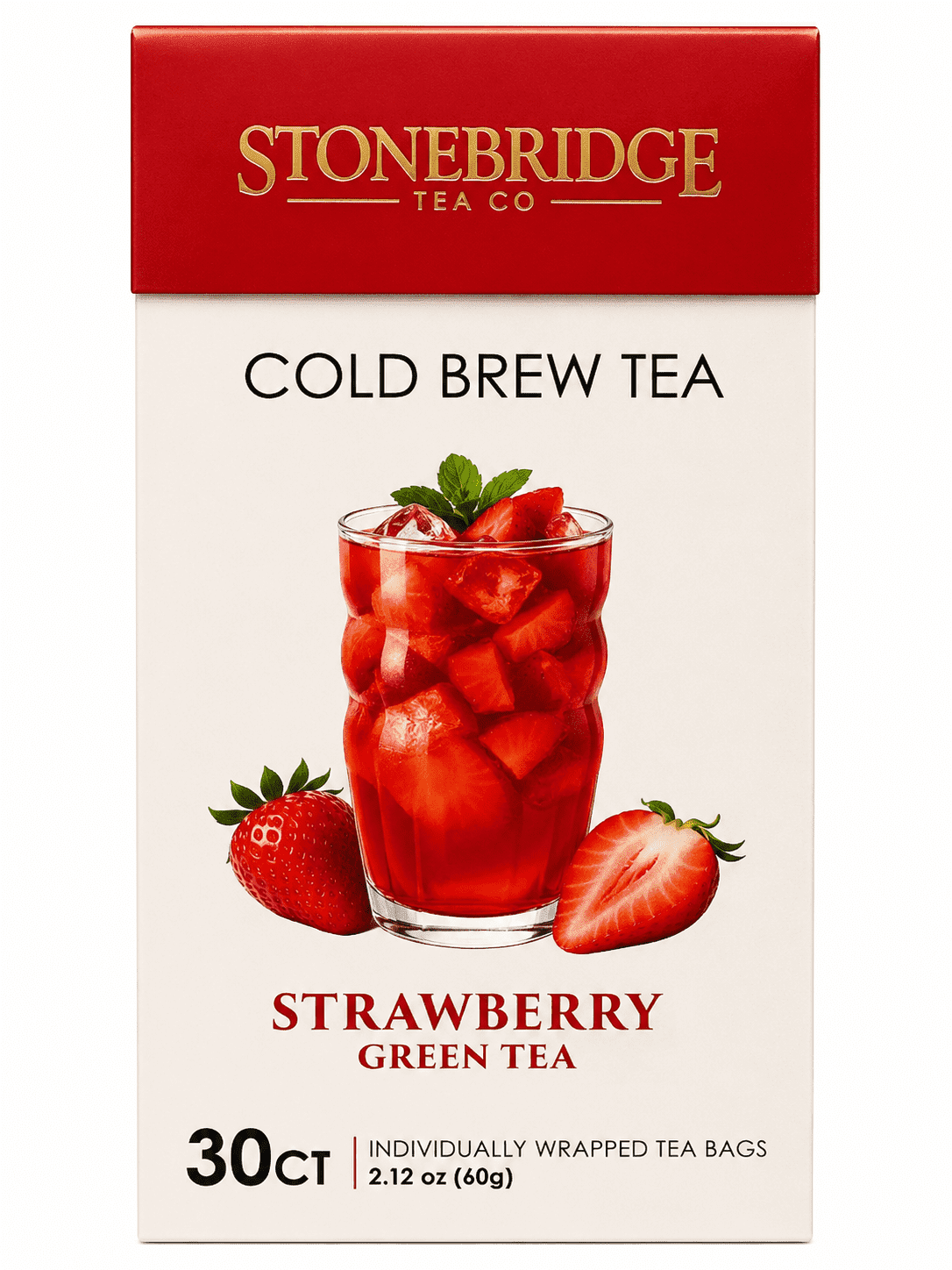 Stonebridge Tea Co. Cold Brew Strawberry Green Tea, 30