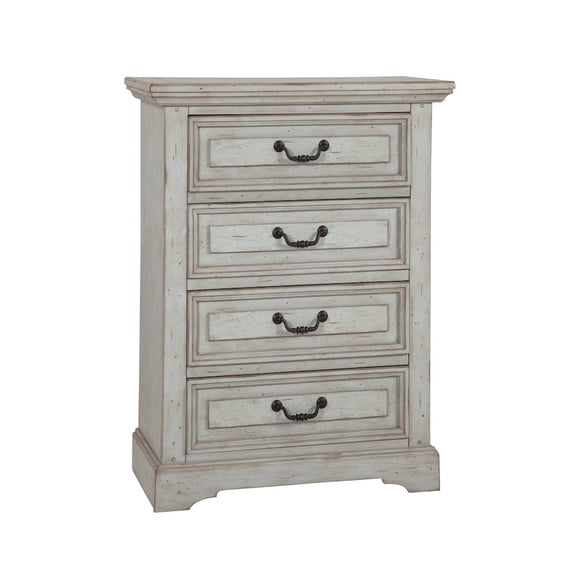 American Woodcrafters Stonebrook 4-Drawer Chest - Light Distressed Antique Gray