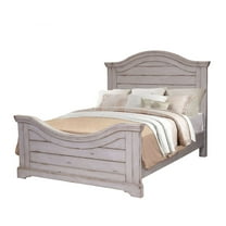 American Woodcrafters Stonebrook Queen Panel Bed - Light Distressed Antique Gray