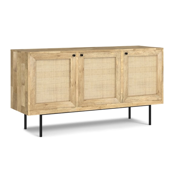 Stonecastle SOLID MANGO WOOD Sideboard Buffet in Natural