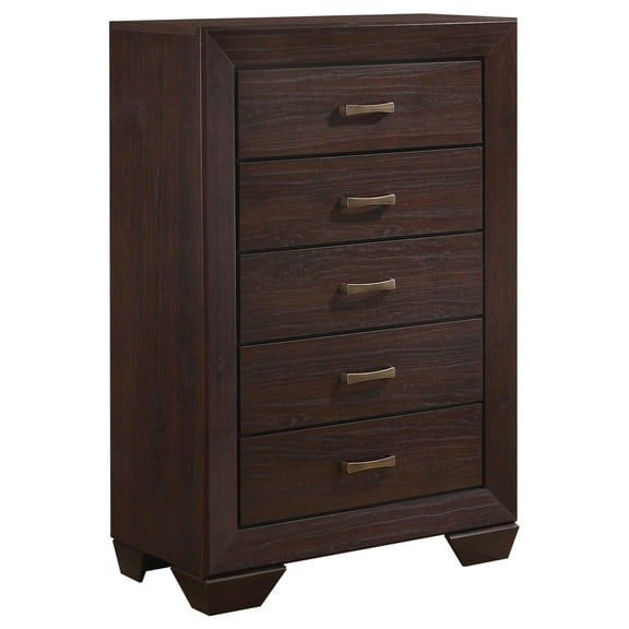 Stonecroft Furniture Elizabeth 5 Drawer Chest in Dark Cocoa