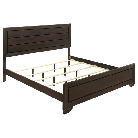 Stonecroft Furniture Empire Lane Transitional Wood King Panel Bed in Cocoa