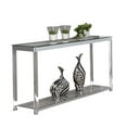 thumbnail image 1 of Stonecroft Furniture Glass Top Console Table with Lower Shelf in Chrome, 1 of 2