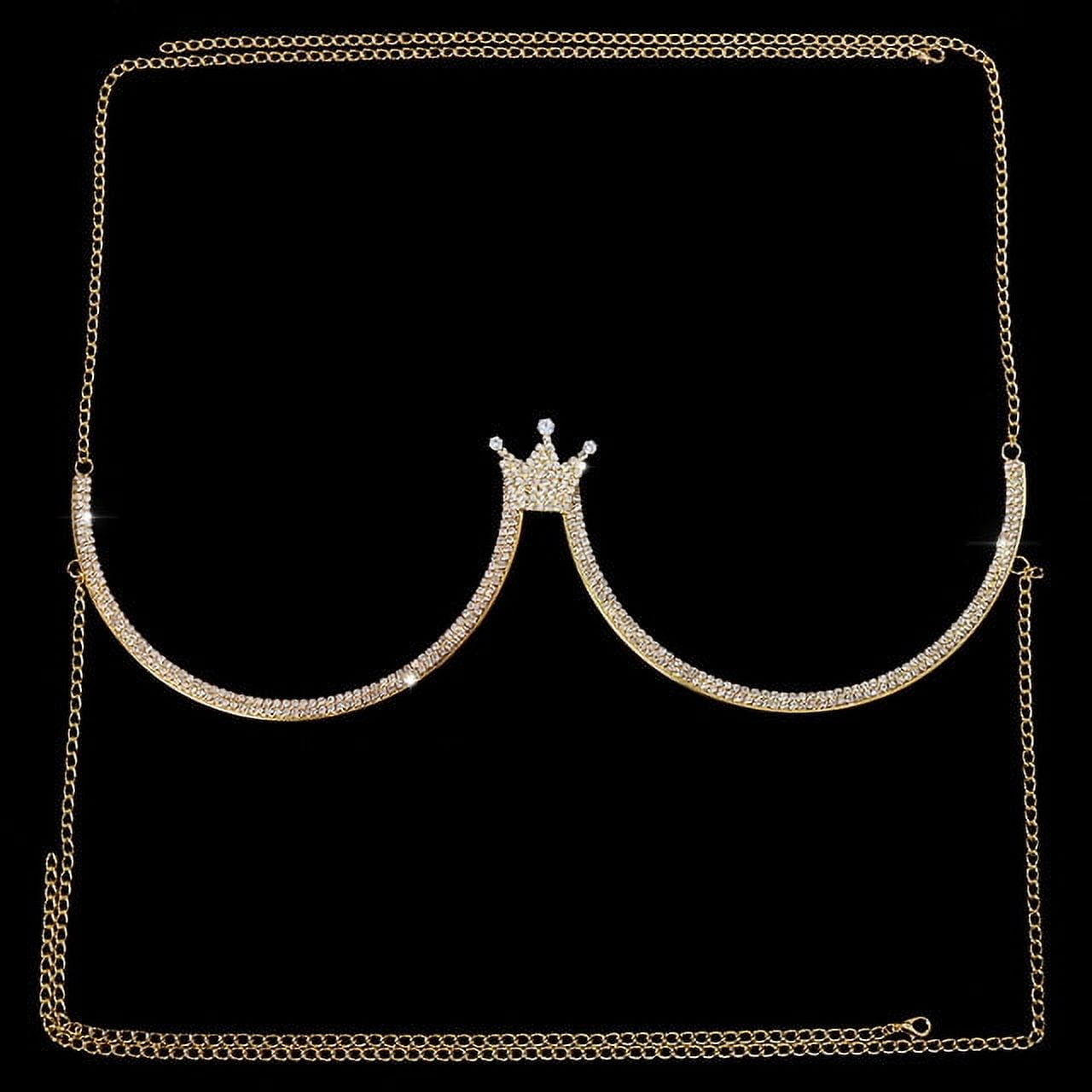 Stonefans Heart Rhinestone Chest Bracket Body Jewelry Bra Chain For ...