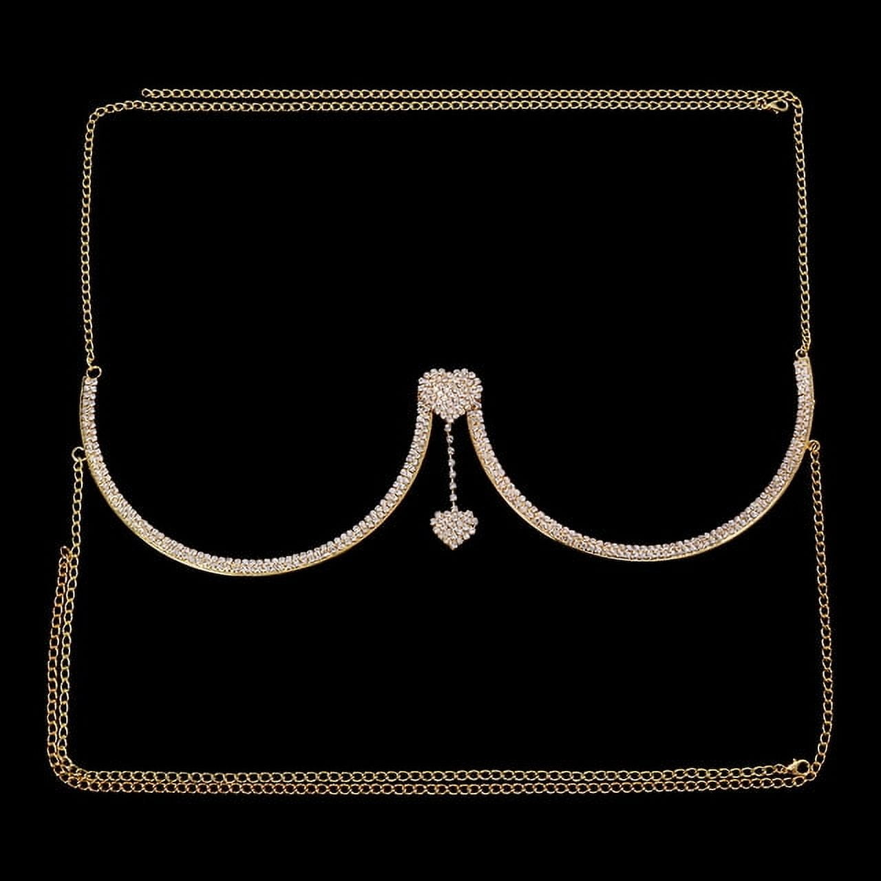 Stonefans Heart Rhinestone Chest Bracket Body Jewelry Bra Chain For ...