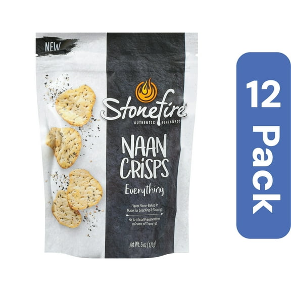 Stonefire Everything Naan Crisps 6 oz (Pack of 12)