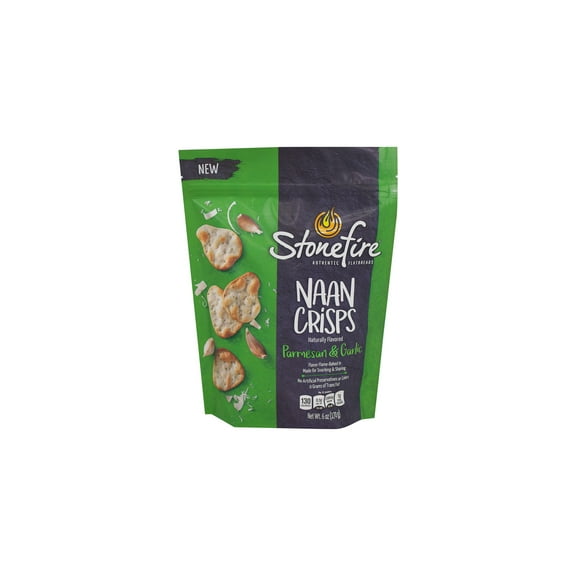 Stonefire Garlic & Cheese Naan Crisps 6 oz (Pack of 8)