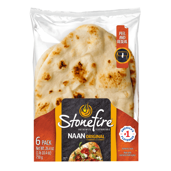 Stonefire Stonefire® Original Naan Bread, Regular Family Size Flatbread for ...