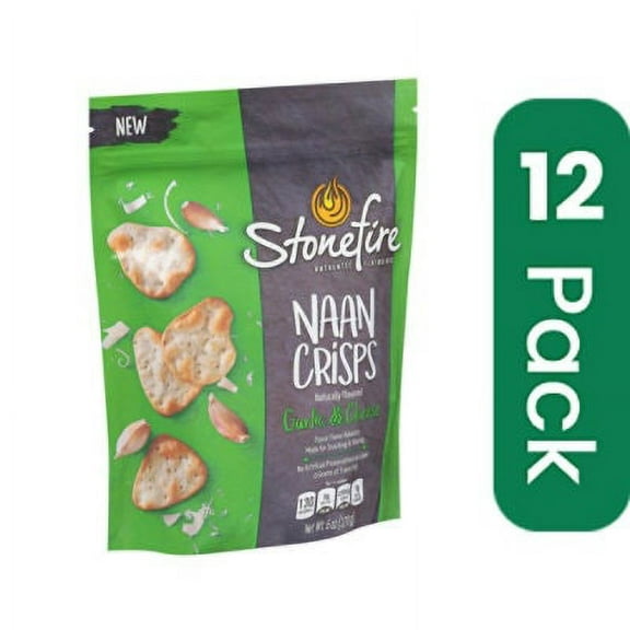 Stonefire Parmesan Garlic Naan Crisps 6 oz (Pack of 12)