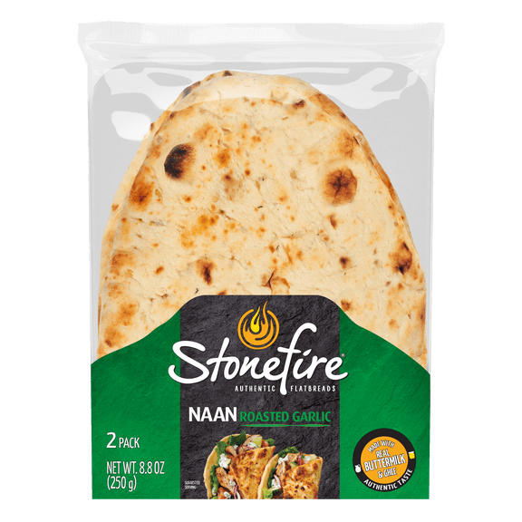 Stonefire Roasted Garlic Naan, 8.8 oz, 2 Count