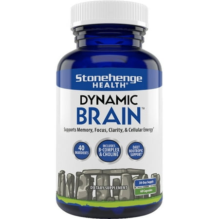 Stonehenge Health Dynamic Brain Nootropic Supplement For Enhanced Memory, Focus, & Learning, 60 Caps