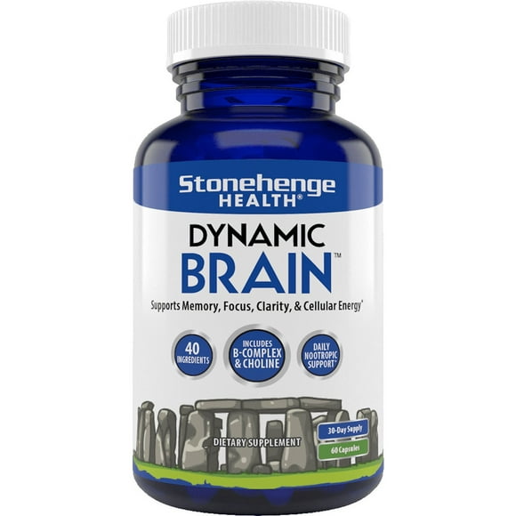 Stonehenge Health Dynamic Brain Nootropic Supplement For Enhanced Memory, Focus, & Learning, 60 Caps