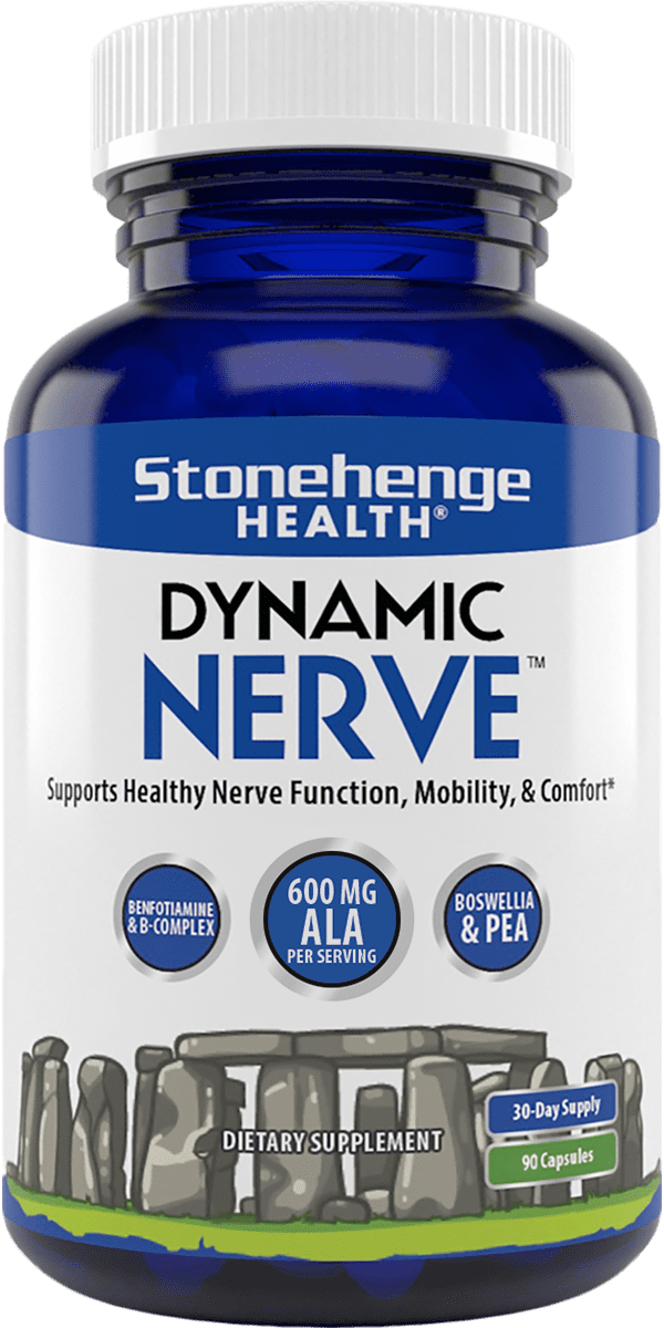 Stonehenge Health Dynamic Nerve Supplement, Supports Function in Fingers, Toes, Hands, & Feet, Alpha Lipoic Acid ALA, Benfotiamine, PEA, Boswellia