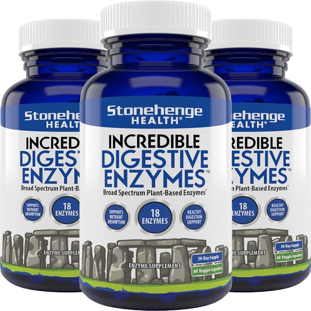 Stonehenge Health Incredible Digestive Enzymes 18 PlantBased Enzymes