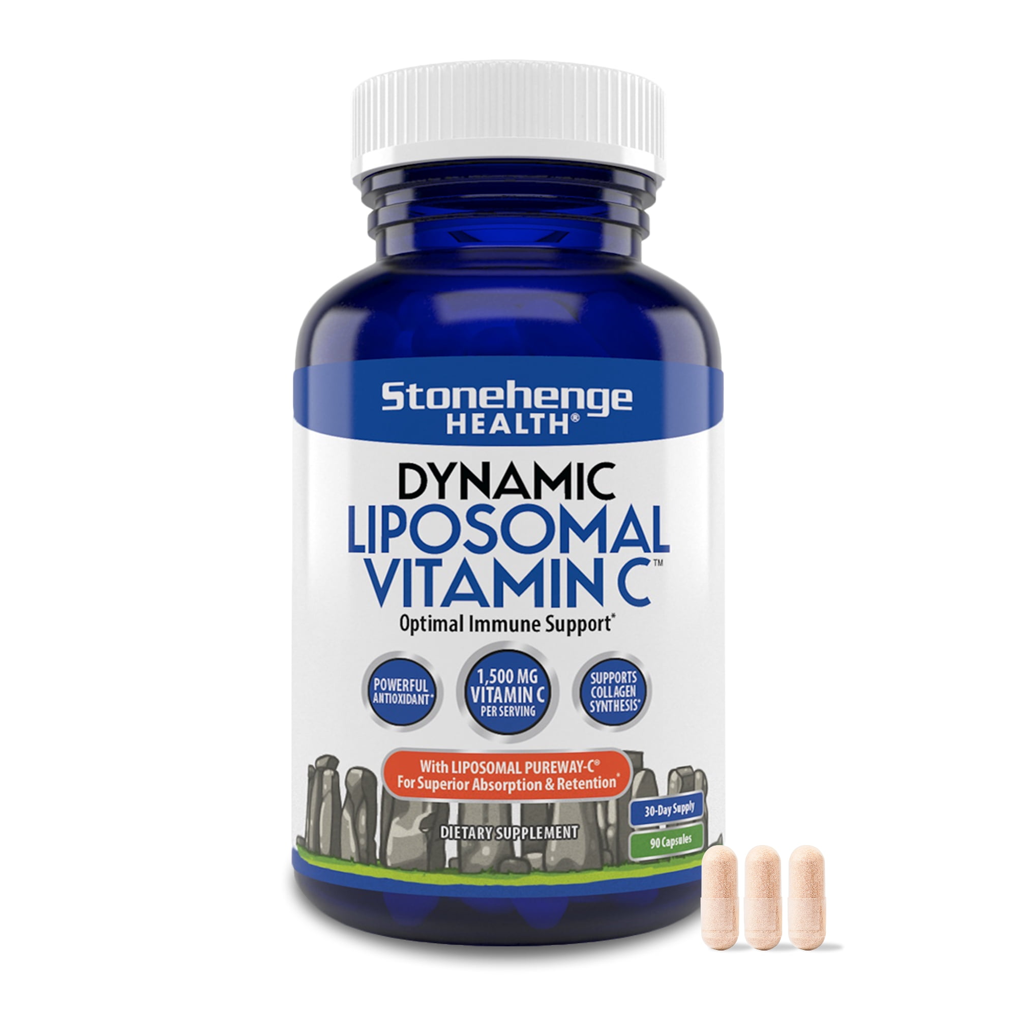 Stonehenge Health Liposomal Vitamin C 1500mg, Antioxidant, Non-GMO, High  Absorption, Supports Immune System, 90 Capsules - Walmart.com