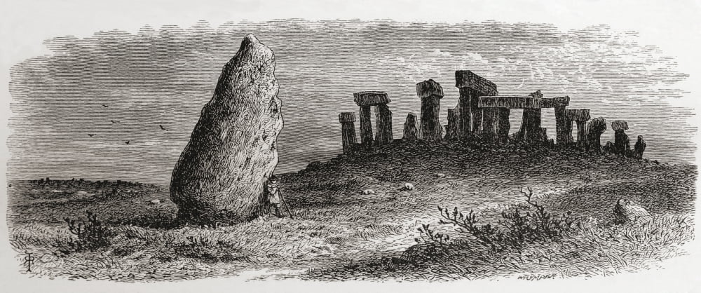 Stonehenge Salisbury Plain Wiltshire England In The Late 19Th Century From Our Own Country Published 1898 Canvas Art - Ken Welsh Design Pics (22 x 9)