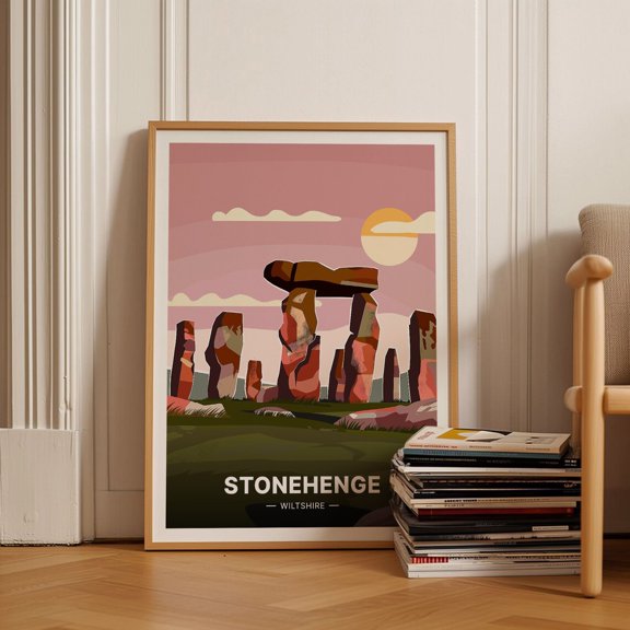 Stonehenge Sunset Art Print British Landmark Travel Poster C201569
