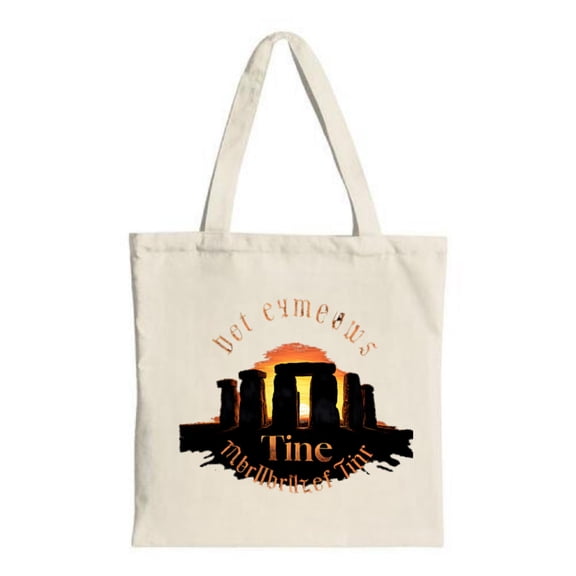 Stonehenge Sunset Tote Bag - Iconic Design with ' bet eumeus ' & ' Tine Thorballe of Tine ' - Durable Cotton Perfect for Shopping & Travel