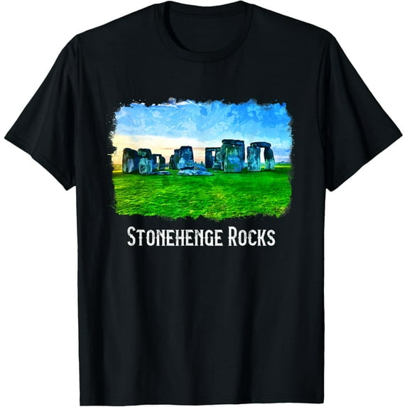 Stonehenge T-Shirt men and women can wear, black, white, gifts