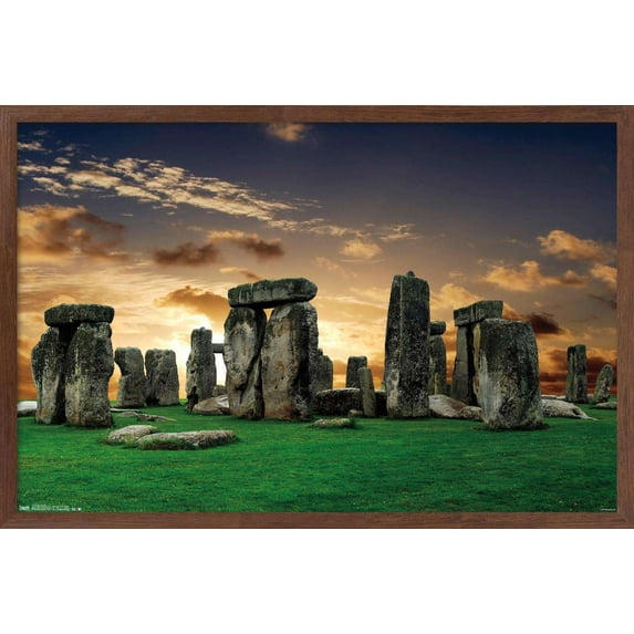 Stonehenge Wall Poster, 14.725" x 22.375", Framed