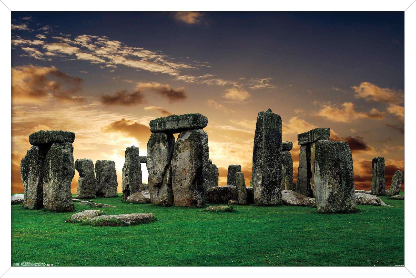Stonehenge Wall Poster, 14.725" x 22.375", Framed