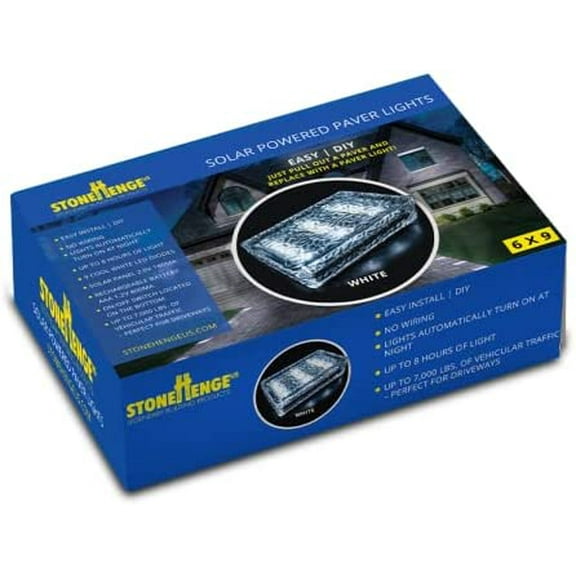 StonehengeUS 6x9 Cool White Solar Powered Paver Light