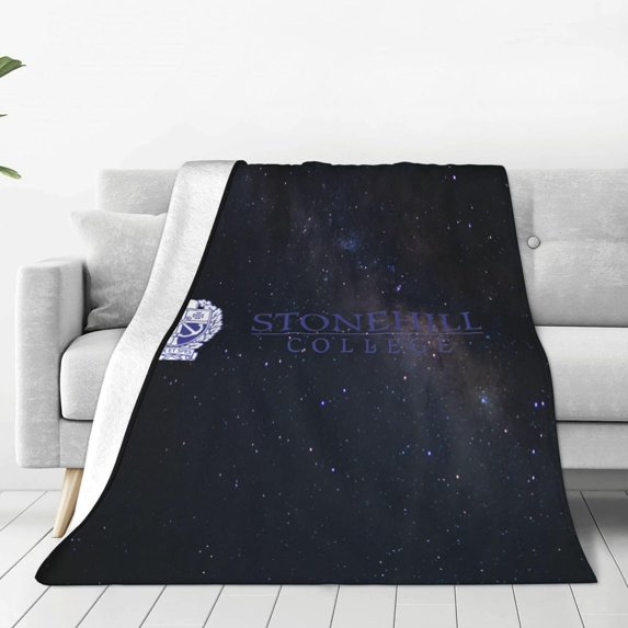 Stonehill College Logo Blanket, Flannel Blankets Light Plush Bed Blanket, Suitable for Bed Sofa & Gift for Family