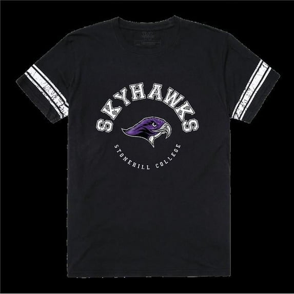 Stonehill College Skyhawks Mens Football T-Shirt, Black - Small