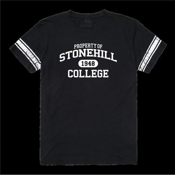 Stonehill College Skyhawks Property Football T-Shirt, Black - 2XL