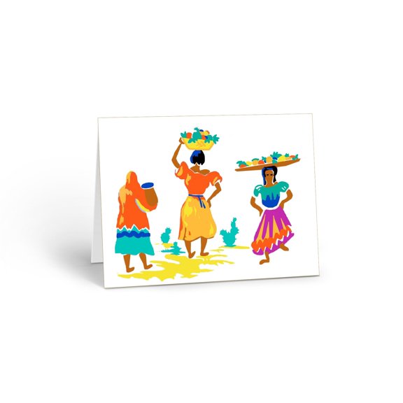 Stonehouse Collection | Assorted Vintage Mexican Note Cards | Hispanic Featured Note Cards Set |Southwestern Style, Vivid Colors, and Village People | 10 Cards (Village Life)
