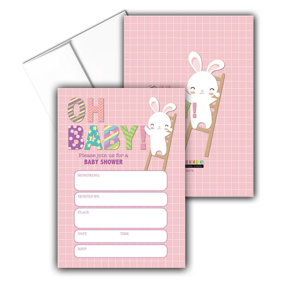 Stonehouse Collection | Baby Girl Shower Invitation Cards| Oh Baby Shower Celeb