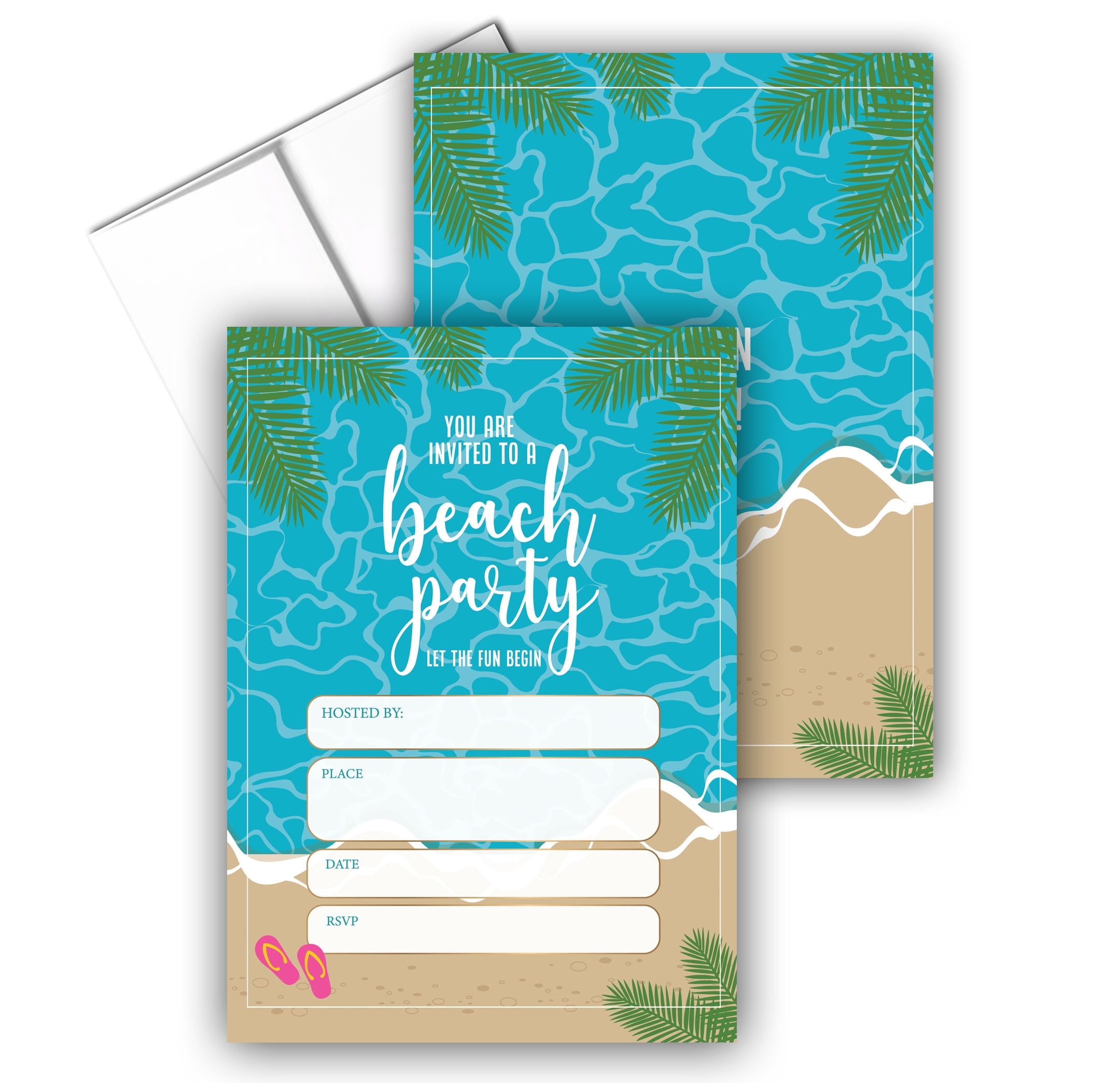 Stonehouse Collection | Beach Party Invitation Cards | Summer Party Theme  Beach - Walmart.com, image size:2160x2088