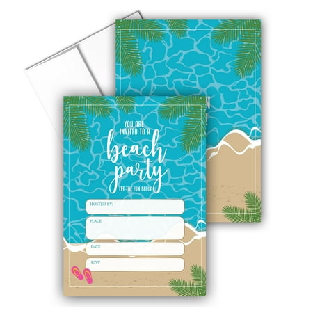 Stonehouse Collection | Beach Party Invitation Cards | Summer Party Theme Beach