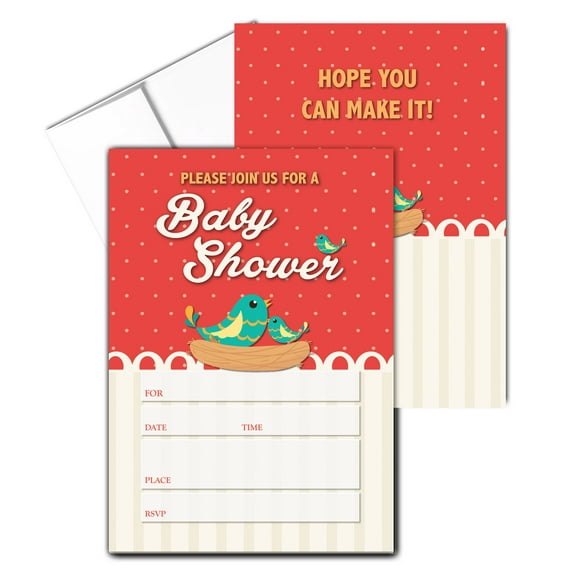 Stonehouse Collection Bluebird Baby Shower Invitations 25 Fill-in-the-Blank Ca