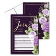 thumbnail image 1 of Stonehouse Collection - Formal Purple Flower Invitations - Floral Bridal Party I, 1 of 6