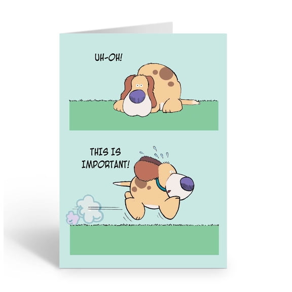 Stonehouse Collection | Funny Birthday Card | Dog Rushing to Say "Happy Birthday
