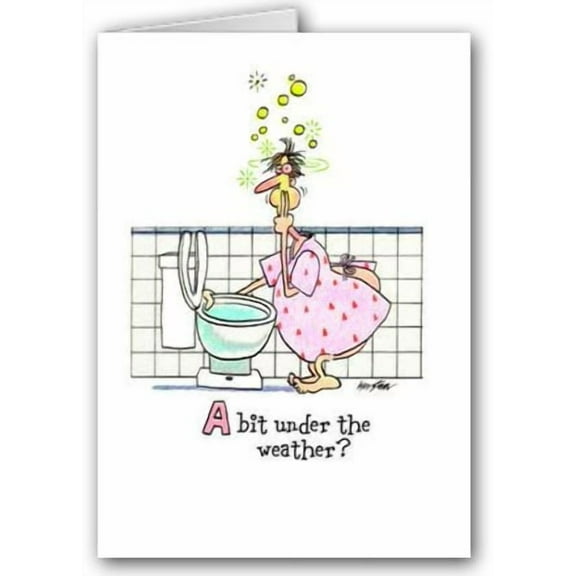 Stonehouse Collection Funny Get Well Card Pack, Under the Weather Sick Card, 12
