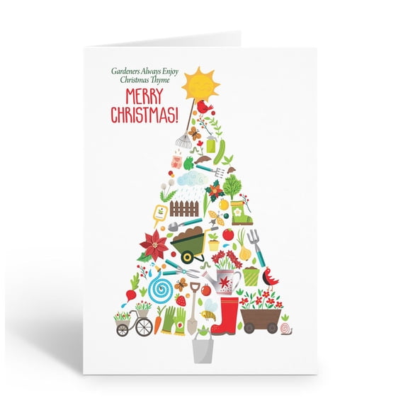 Stonehouse Collection Gardening Christmas Greeting Cards, Gardening Holiday Card, 12 Pack with Envelopes, Holiday Cards, Blank Inside, Made in the USA