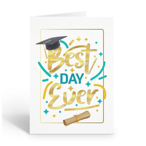 Stonehouse Collection | Graduation Card | Best Day Ever Single Card | Kids Congr